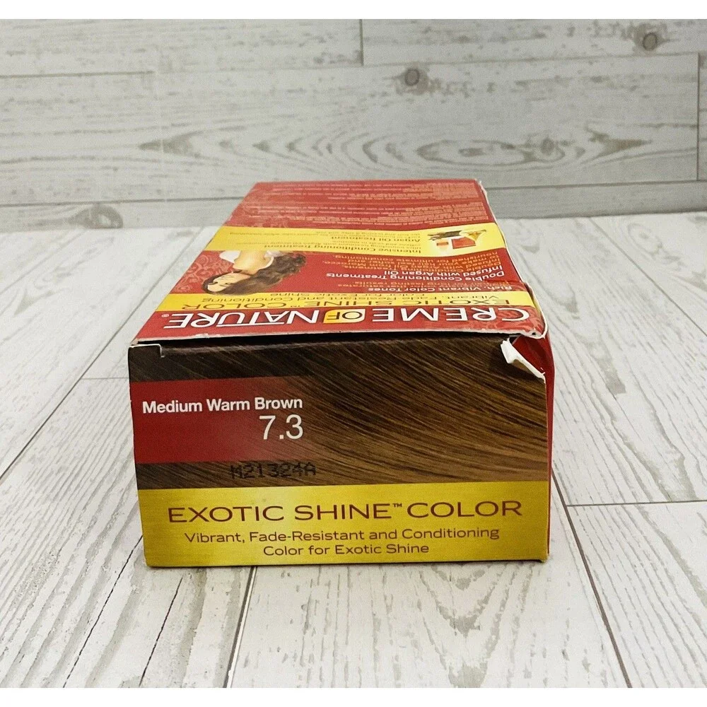 Creme of Nature Exotic Shine Color 7.3 Medium Warm Brown Argan Oil